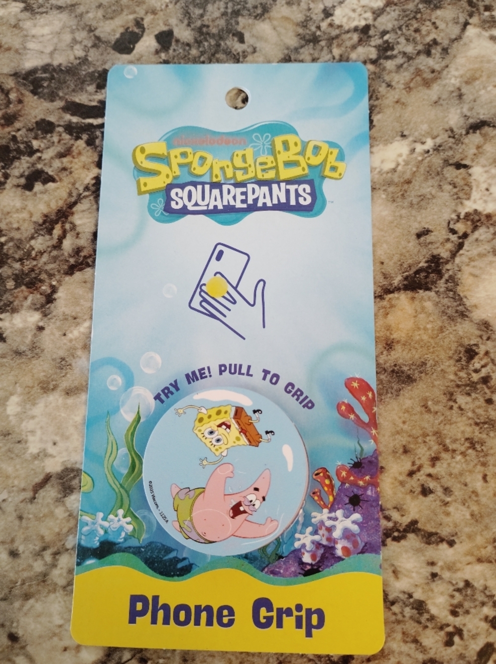 SpongeBob SquarePants Yellow & Pink Phone Grip with SpongeBob  Patrick Popsocket